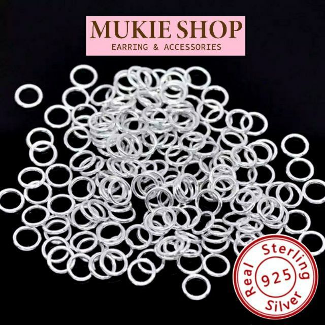 Mukie shop DIY ห่วง เงินแท้ 925 ‼️ 4,5,6,8มิล อะไหล่ต่างหู ห่วงพระ สร้อยคอ สร้อยข้อมือ มุกี้ ช้อป ราคา ถูกที่สุด ดีลบีเคเค แกลเลอรีภาพที่ 4