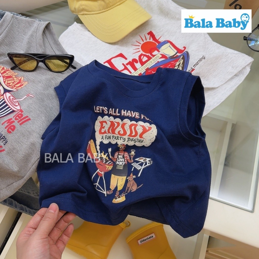 เสื้อแขนกุด เสื้อกล้ามเด็ก เสื้อเด็กผู้ชายเท่ๆ แฟชั่นน่าร้อน Size90-120 BXT01 รูปที่ 2