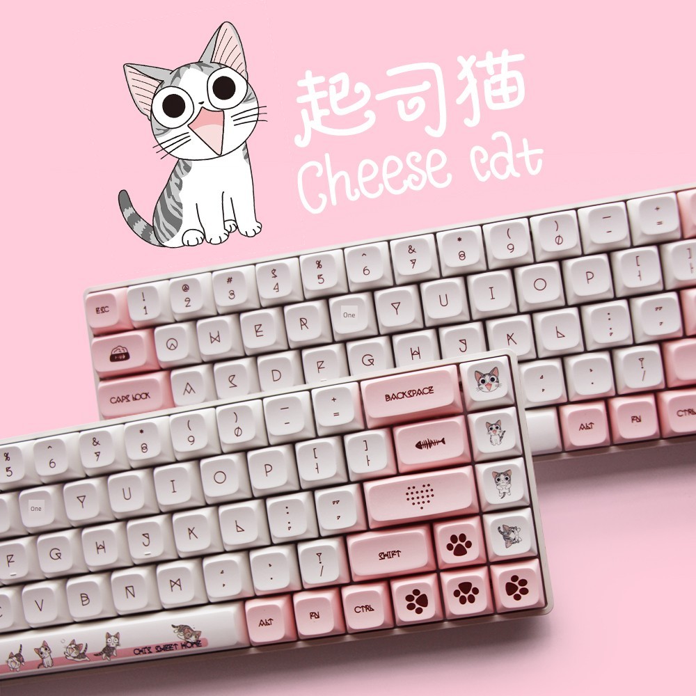 คีย์แคปลาย คีย์แคปไทย ชีสแมวน่ารัก Meow Keycap xda ความสูง pbt Sublimation Girl Macho ผู้เล่นที่กําห