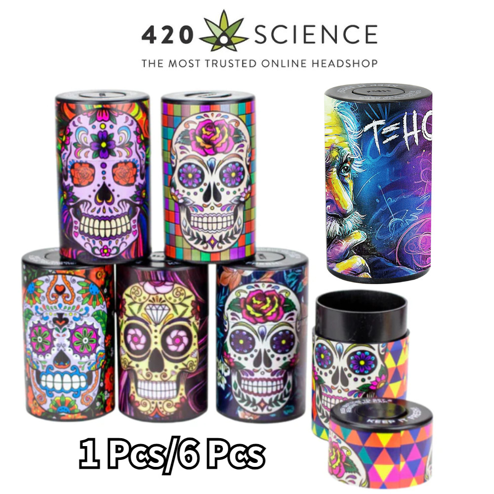 (ขายส่ง!! ยกกล่อง 6 ชิ้น) Vacuum Herb Stash Jar กระปุกพลาสติก แบบสุญญากาศ สําหรับใส่สมุนไพร จํานวน 6 ชิ้น ต่อกล่อง