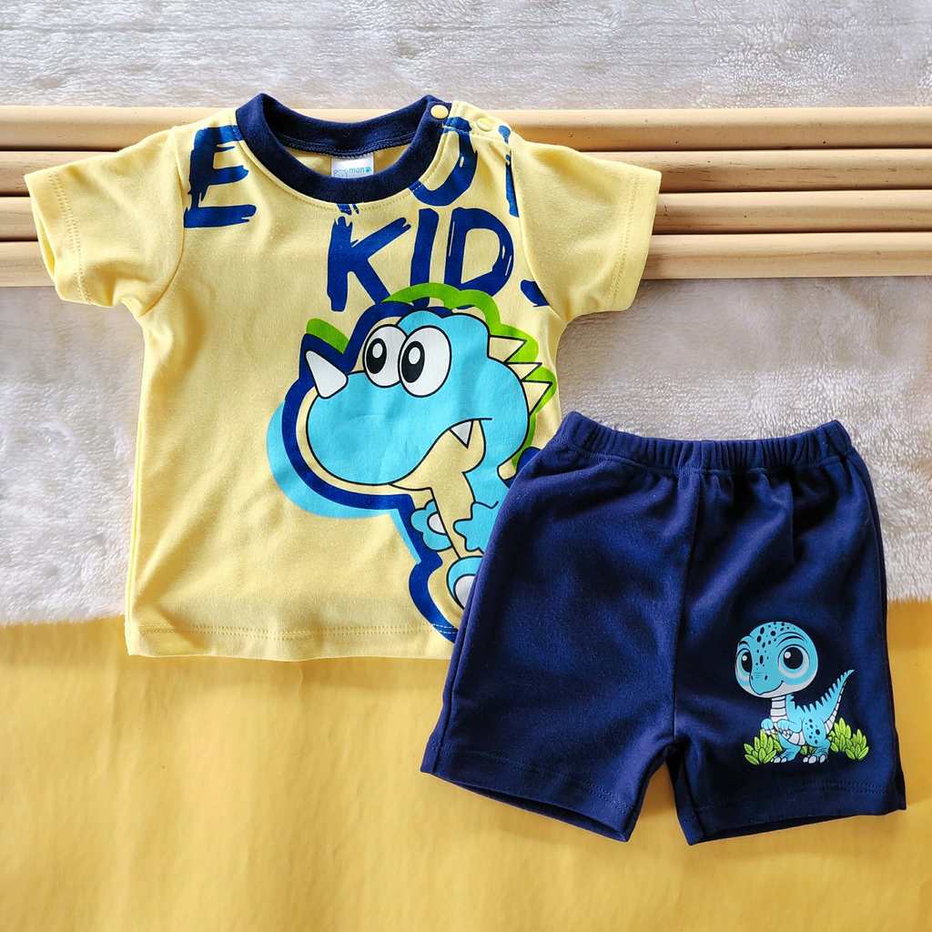 ชุดเด็ก ชุดเสื้อเเขนสั้น กางเกงขาสั้น ลายการ์ตูน ผ้าคอตตอน นุ่มใส่สบาย สำหรับเด็ก 6-24เดือน ราคา ถูกที่สุด ดีลบีเคเค แกลเลอรีภาพที่ 2