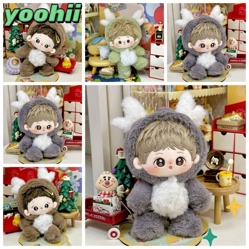 YOOHII Idol Doll Outfit, DIY Multicolor Cotton Doll Clothes, Gift Cartoon Mini Doll Overall Suit for