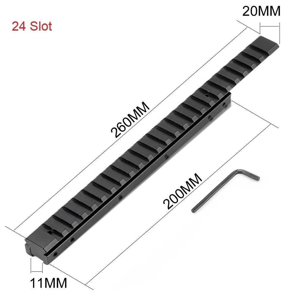 ☽ ☾   อะแดปเตอร์ราง 11-20mm ยาว 260mm ตัวถังโลหะ ยกสูง 100/155mm อุปกรณ์ติดตั้ง
