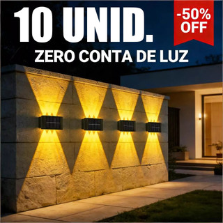 Até 10 Arandela Solar com Sensor de Luz para Externo - Liga/Desliga Auto, Luz Quente, À Prova d'Água