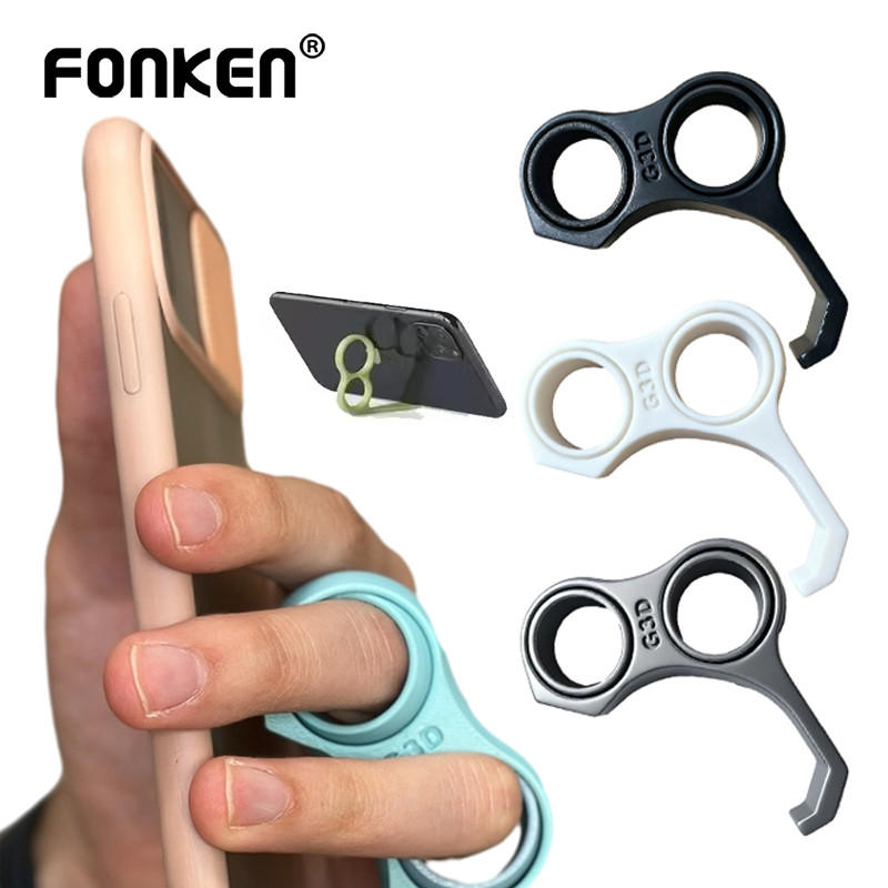 Fonken Creative Grip Holder ความเครียดบรรเทา Ergonomic Finger ขาตั้งโทรศัพท์ขนาดกะทัดรัดสะดวก Universal Bracket