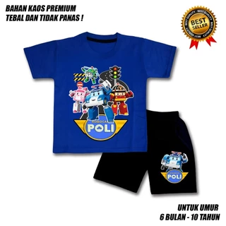 【จัดส่งไทย】ชุดเซ็ต 2ชิ้น BOBROBOCAR POLI BOYS AND GIRLS SUITS BLACK PANTS PREMIUM MATERIAL / BOYS SUITS AGED 0-10 ปี / B