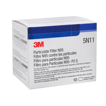 แผ่นกรองฝุ่น 3M มาตรฐาน N95 รุ่น 5N11 (1คู่)