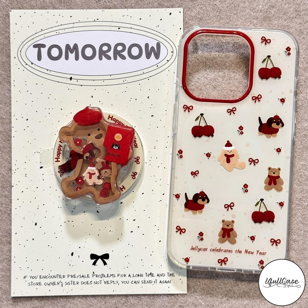 เคสไอโฟน11เคสใส่ลายเชอร์รี่สุนัขดัชชันหมี ม้า2026น่ารักสุดๆ สำหรับ IPhone 13 14 16 17 Air 15 11 12 Pro Max 15 14 16 Plus