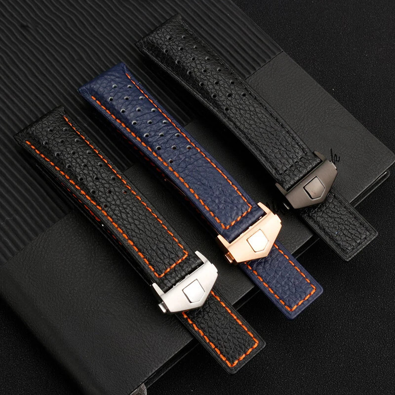 สําหรับ Heuer TAG นาฬิกา Carlisla/Jingqian/Monaco Square Racing Cowhide สายนาฬิกาสําหรับ Huawei GT U