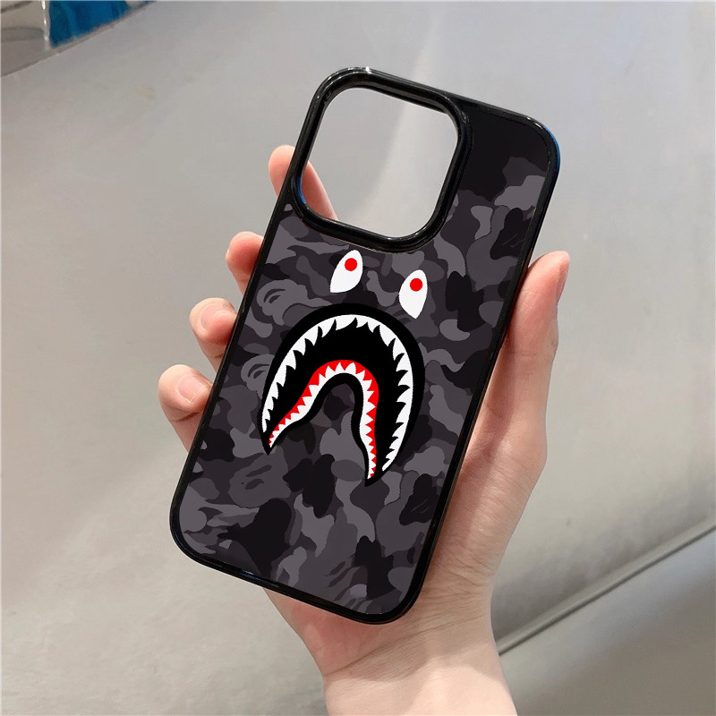 เคสอะคริลิคใสแข็งลายฉลามสุดเท่ สำหรับ iPhone 11 12 13 14 15 16 Pro Max iPhone 13 iPhone 15 Pro Max ดีไซน์สวยงาม