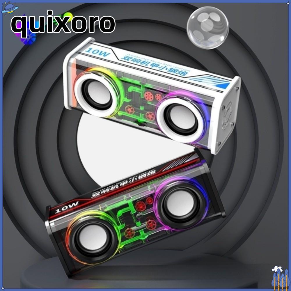 QUIXORO Mecha Speakers, Double Bass Mini Size Bluetooth 5.0 ลําโพง, ลําโพง Light Effect ลําโพงไร้สาย