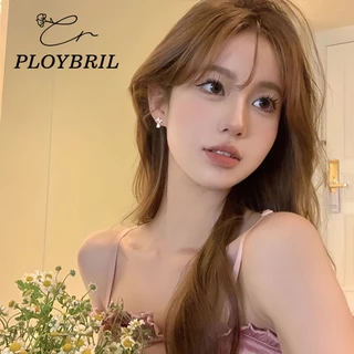 COD-ในไทย💖หรูหรา Bowknot Zircon Pearl Stud ต ่ างหูสําหรับผู ้ หญิง ไม่ทําให้แพ้ง่าย สแตนเลส องประดับอุปกรณPLOYBRIL E046
