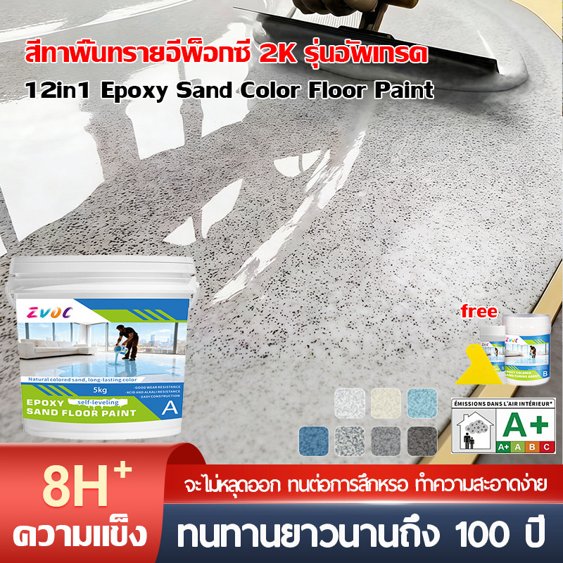 【สูตรใหม่2026】 Epoxy paint สีทาพื้นปูน สีทาพื้นลายหินอ่อน เรซิ่น ปูนซีเมนต์ กันน้ำ กันลื่น ไม่ลอก ไม
