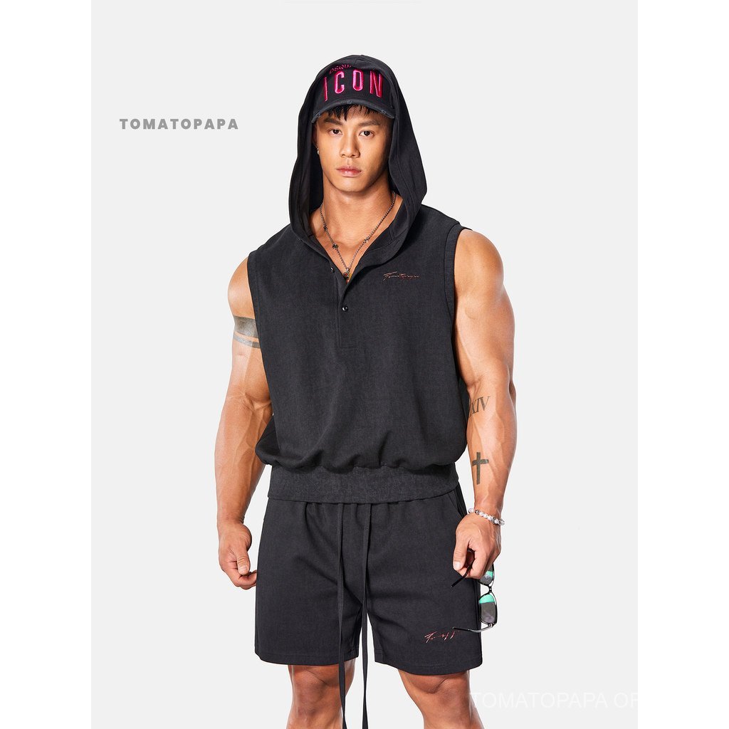 เสื้อกั๊กฮู้ดส์สำหรับผู้ชาย ออกแบบให้สวมใส่สบาย เหมาะแก่การออกกำลังกาย