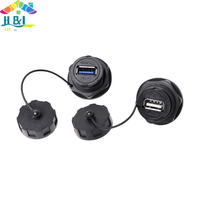 H&L USB Female Soet Plug Panel Mount Adapter USB 3.0 ขั้วต่อกันน้ํา IP68 {th}