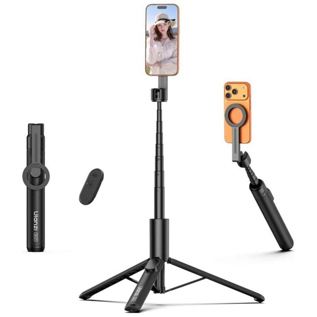 Ulanzi SK27 Selfie Stick ไม้เซลฟี่ ขาตั้งมือถือ ระบบ MagS afe/หัวจับมือถือ พร้อมรีโมท ถ่ายภาพ Vlog