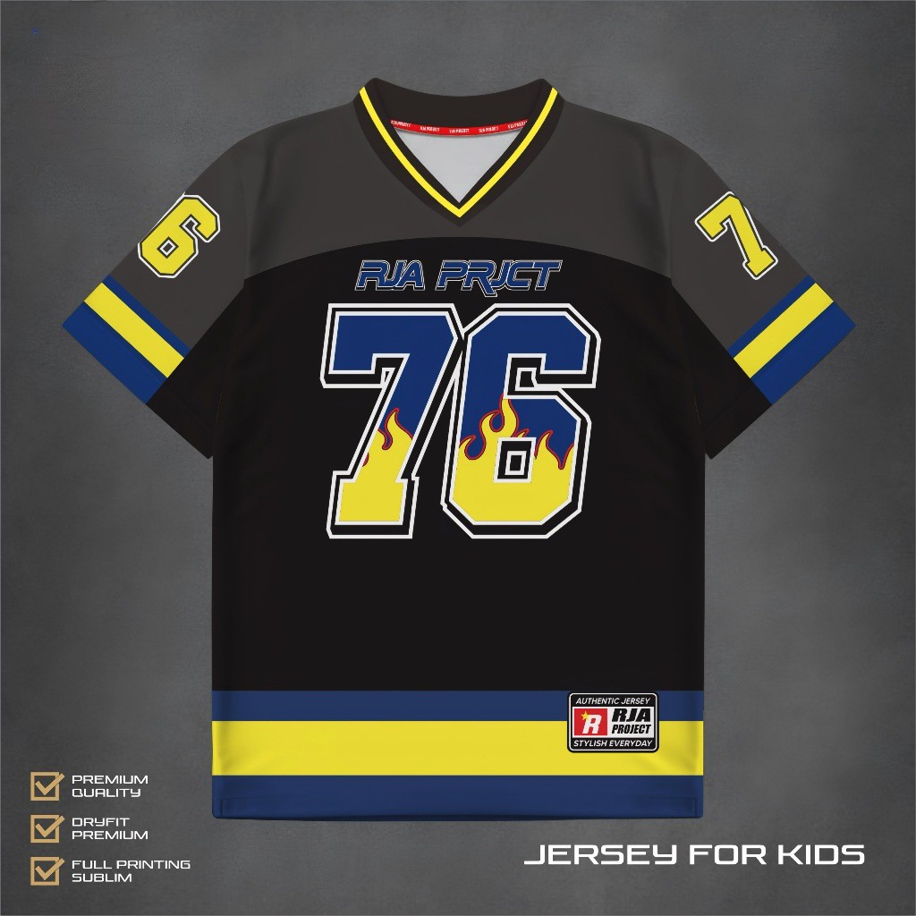 76 Flame Kids Jersey / Rugby Kids Jersey / Boys T-Shirt / Sporty Kids Clothes / Premium Jersey Set