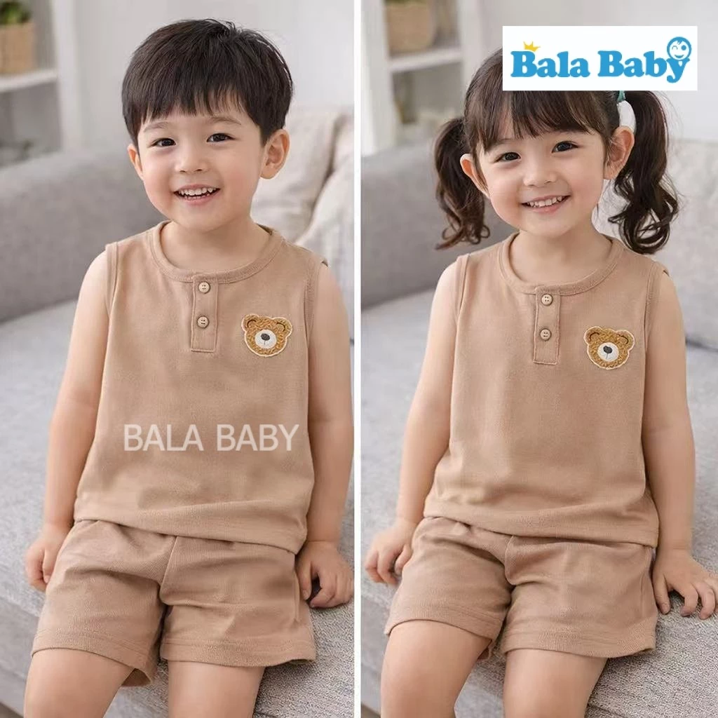 ใหม่ ชุดเซ็ตเด็ก ชุดเซ็ต 2 ชิ้น แขนกุดลายหมีน้อย กางเกงขาสั้นนุ่มใส่สบาย BXT04 thumbnail 10
