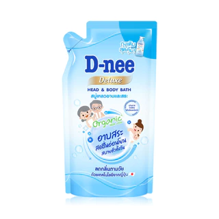 D-nee Deluxe Head & Body Bath Refill 400ml ดีนี่ สบู่เหลวอาบและสระ สูตรชุ่มชื้นพิเศษ สำหรับทุกช่วงวัย.
