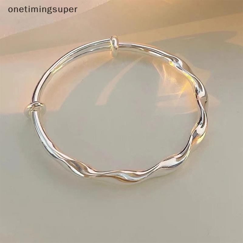 Onetimingsuper กําไลข้อมือคลื่นพื้นผิวสดใส Y2K เครื่องประดับปรับบอล OTP