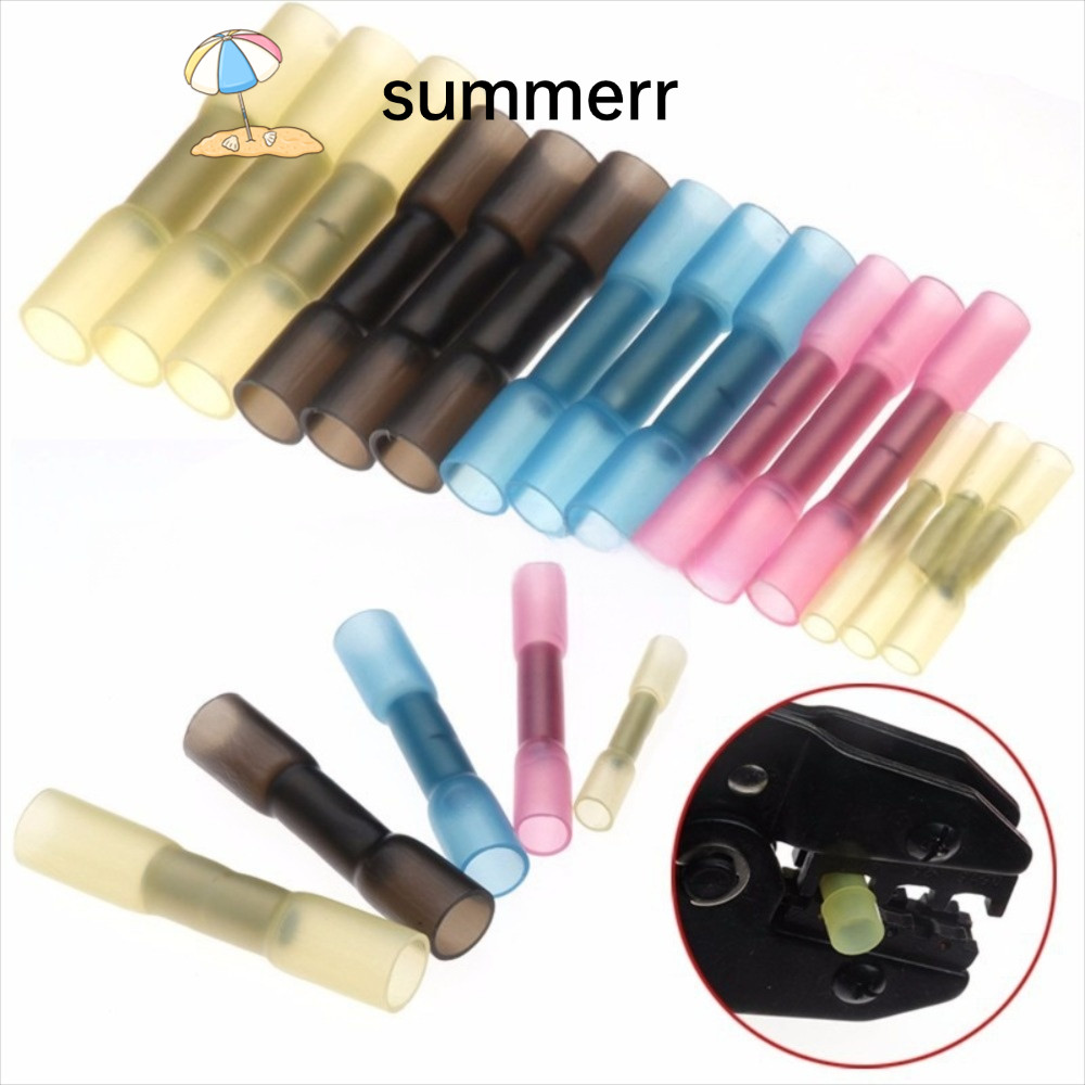 SUMMERR 20PCS สายไฟรถยนต์ Crimp Terminal, 0.3-6.0mm2 ฉนวนความร้อนหด Butt Wire Connectors, กันน้ํา AW