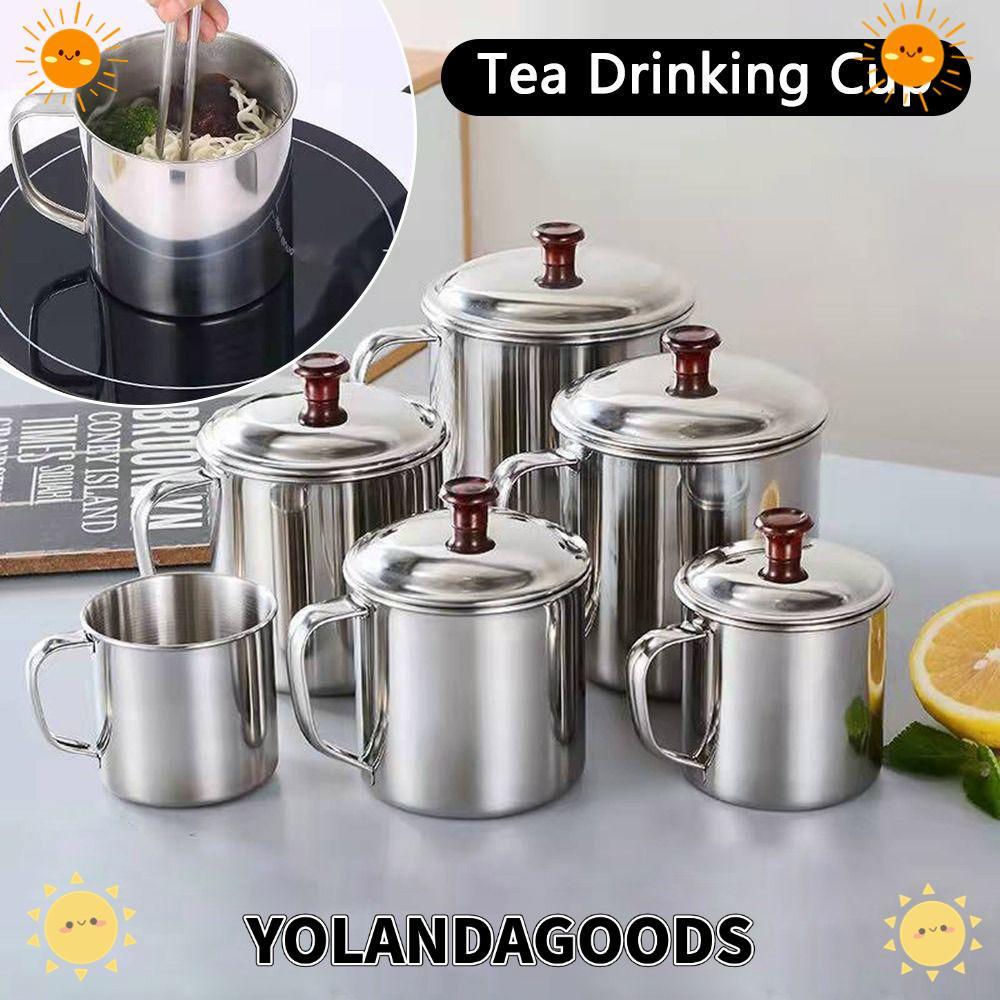 YOLANDAGOODS1 แก้วกาแฟกลางแจ้งพร้อมฝาปิดแก้วน้ําแบบพกพา Pint Cup