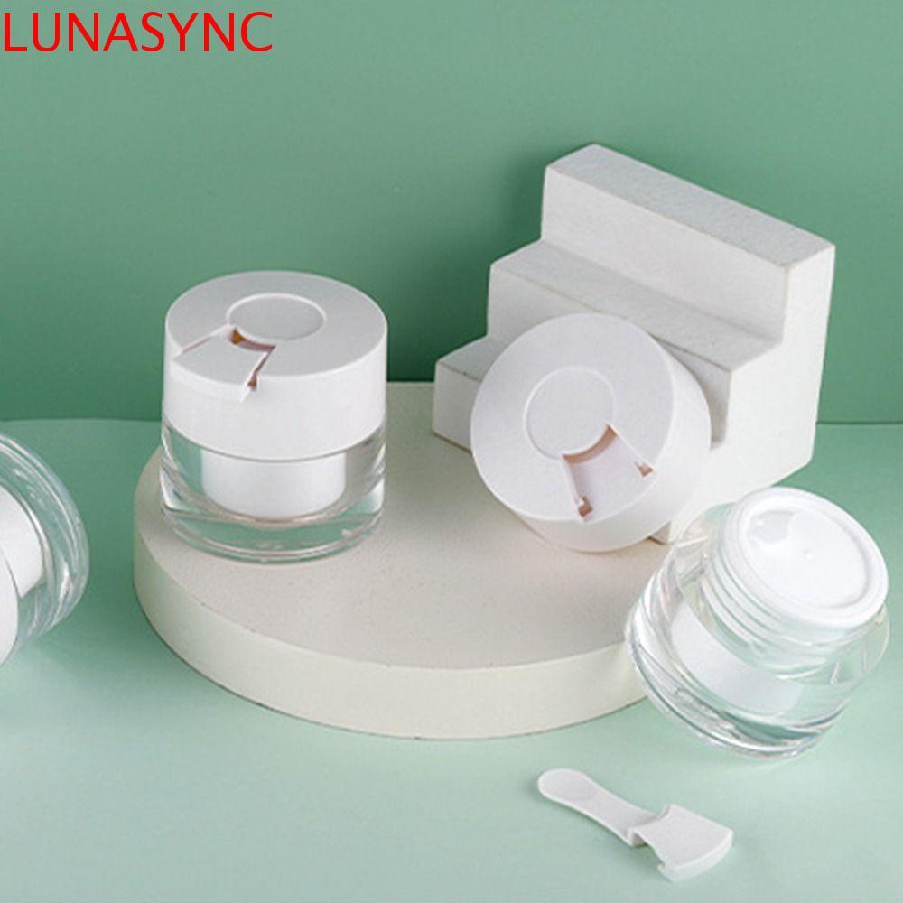 LUNASYNC Face Cream Bottles Travel Glass Empty with Hidden Spoon ขวดรีฟิลแต่งหน้า Vials Cans Liquid 