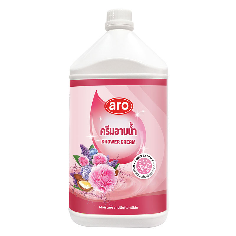 เอโร่ (ARO) ครีมอาบน้ำ สีชมพู กลิ่นหอมละมุน ผิวสะอาดเนียนนุ่ม 3.5 ลิตร (ARO Shower Cream Pink)