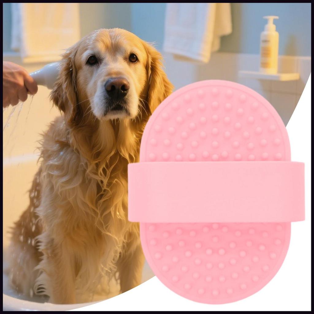 สุนัข Scrubber สําหรับอาบน้ําซิลิโคนสองด้านสัตว์เลี้ยงอุปกรณ์กรูมมิ่งสุนัข Scrubber สําหรับผมยาวสั้น