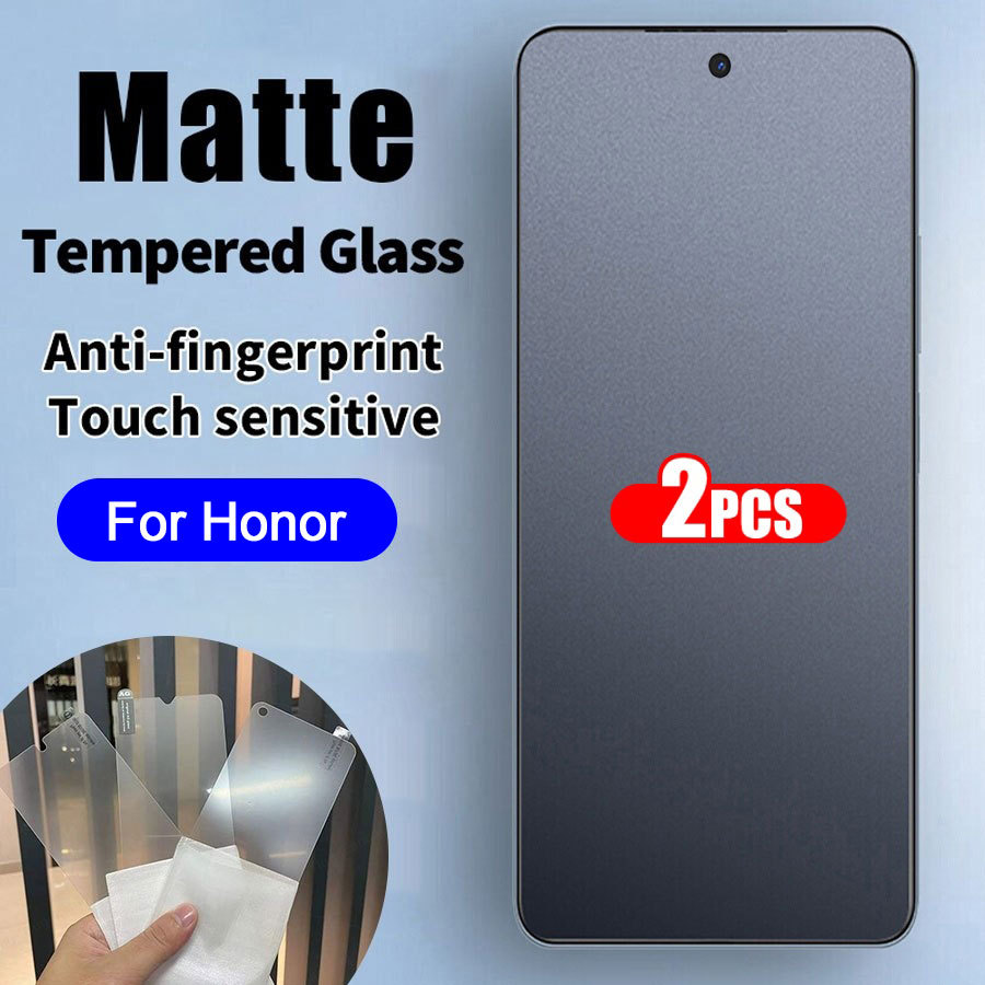 2 ชิ้น Matte กระจกนิรภัยสําหรับ Honor 200 สมาร์ท 400 90 Lite X9 X9C X8 X8a X8b X8c X7 X7a X7c X7b X6