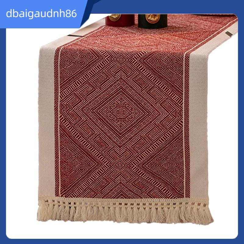 READY STOCKRed Christmas Table Runner 14 X 71 นิ้ว Boho Table Runner Elegant Floral Jacquard Table R