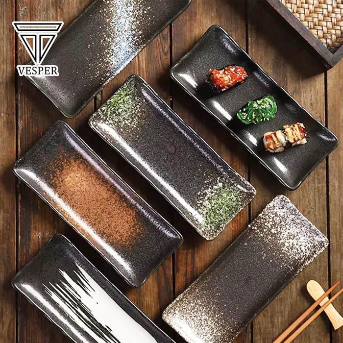 จานซูชิเซรามิกญี่ปุ่น 8 นิ้วสี่เหลี่ยม / จานเสิร์ฟเซรามิก - SUSHI8-F by Fusion part