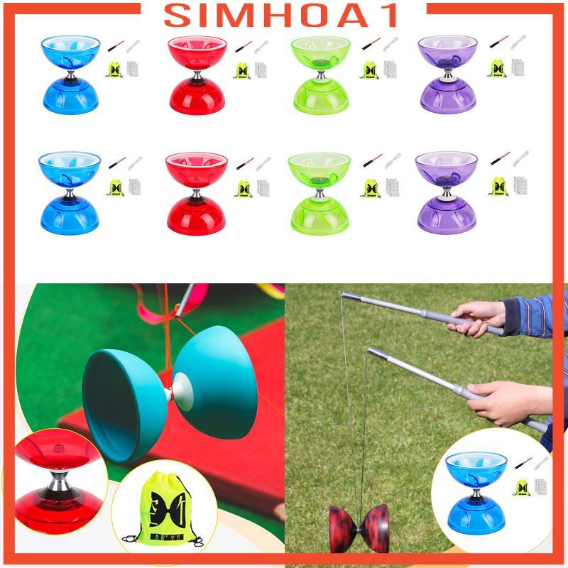 [Simhoa1] Chinese Diabolo Set Triple Bearing Sturdy Fun Portable Classic Practical