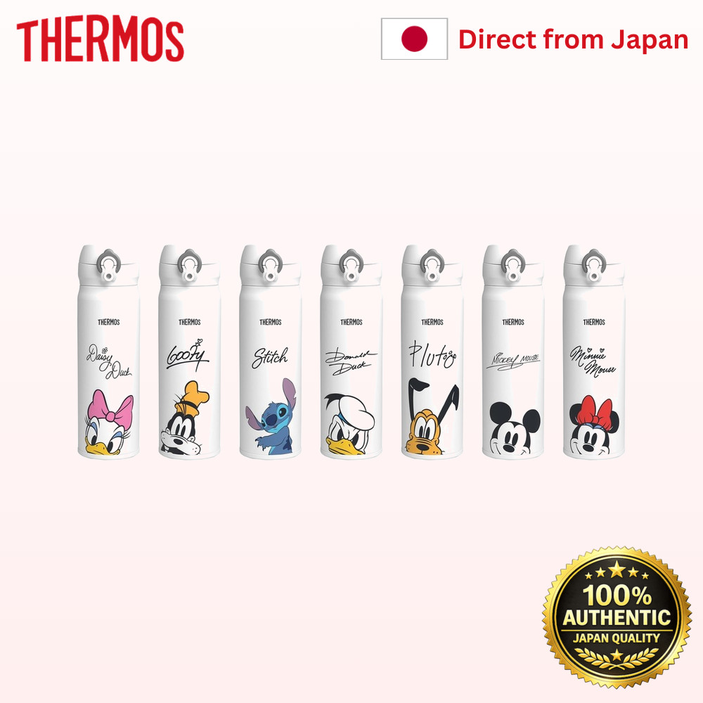 THERMOS ขวดน้ำ ฉนวนกันความร้อนและความเย็น แก้วสแตนเลส น้ำหนักเบา เปิดด้วยการสัมผัสเพียงครั้งเดียว ดิ