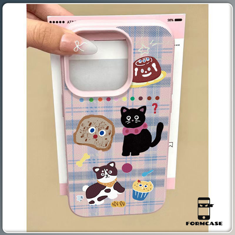แอปเปิ้ลโทรศัพท์ แมวและพุดดิ้ง for iPhone เคสไอโฟน 13 12 11 PRO MAX X XS MAX 16 15 14 XR 7/8PLUS จัดส่งจากประเทศไทย