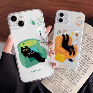 โปร่งใส จัดส่งจากประเทศไทย แมวดำลำลอง for iPhone เคสไอโฟน17 11 12 13 14 15 16 PLUS PRO MAX X XS MAX XR 7/8PLUS แอปเปิ้ลโ