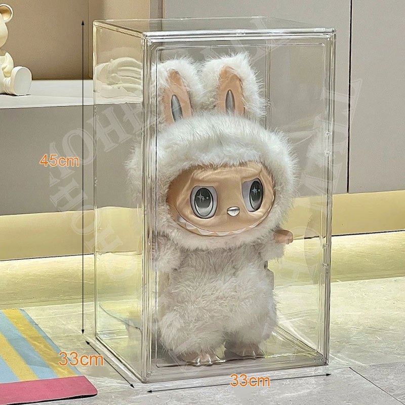 กล่องอะคริลิค ขนาด 33*33 สูง 45 เซน กล่องใส่ Labubu รุ่นสูง 45 cm กล่องครอบโมเดล กล่องเก็บของโปร่งใสหรูหรา รูปที่ 6