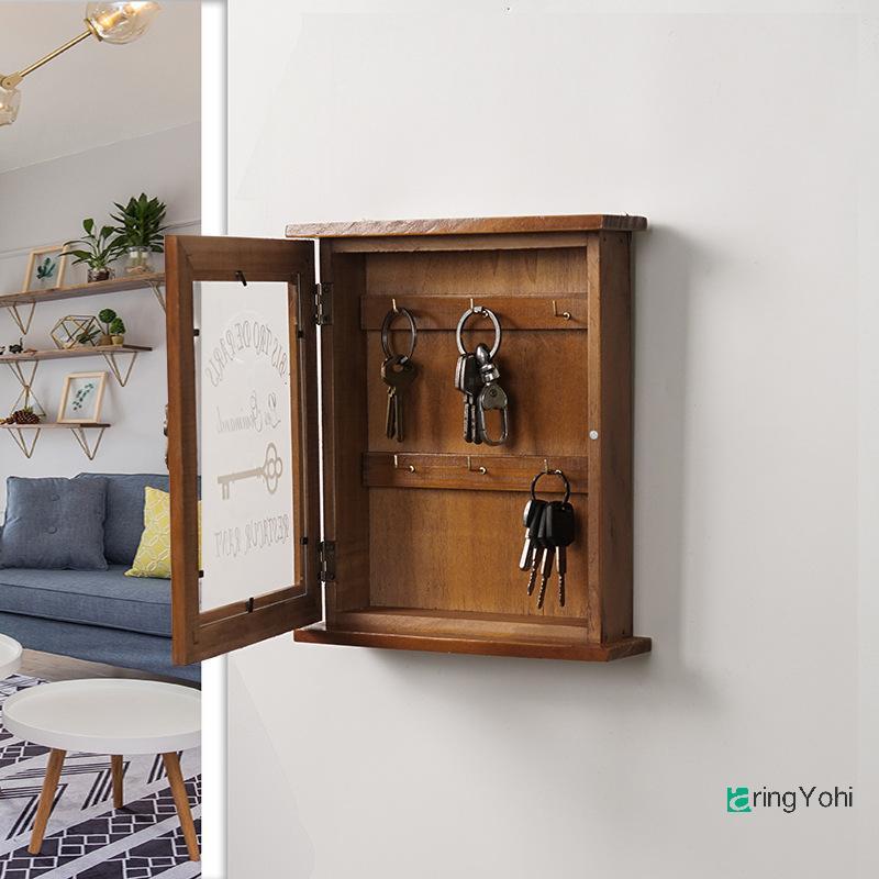 AringYohi] กล่องเก็บกุญแจไม้เนื้อแข็งแขวนผนัง Doorway ห้องนั่งเล่น Creati Ve ตกแต่งบ้านตกแต่ง Entrance Key Storage กล่องกุญแจใหม่