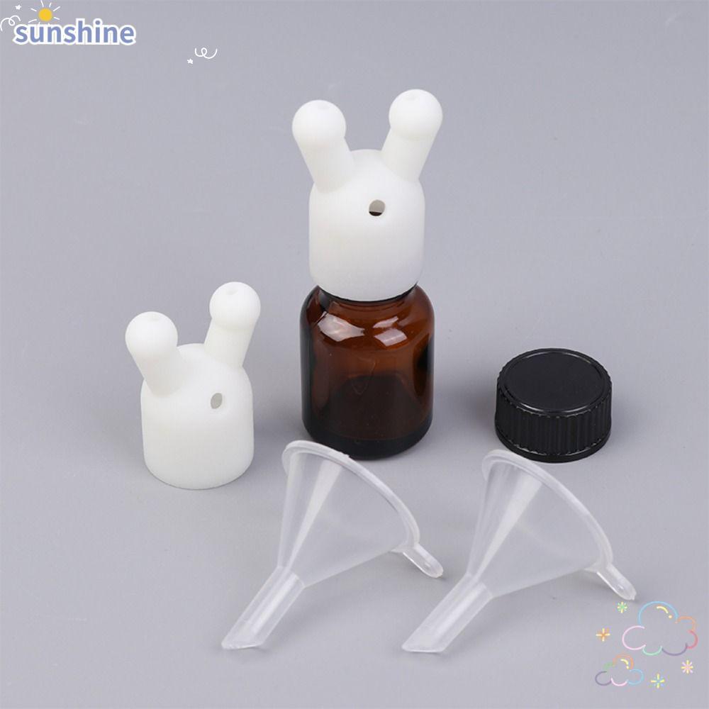 SSUNSHINE Essential Oil Inhaler Cap, Leakproof Double Hole Perfume Inhaler, Plastic Mini Empty Bottl