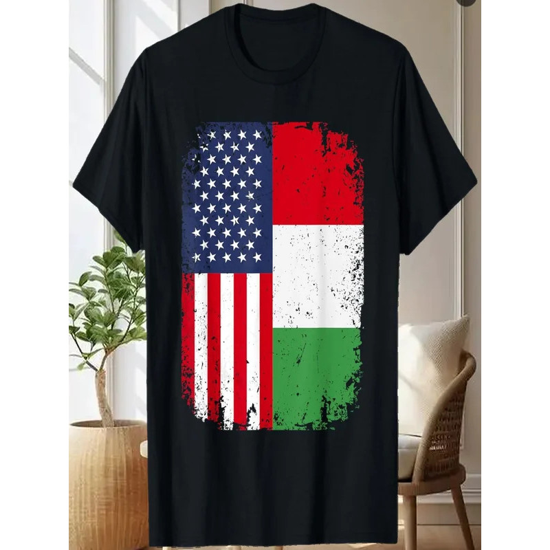 Italy USA American Flag Italian Dual Citizenship Gift T-Shirt
