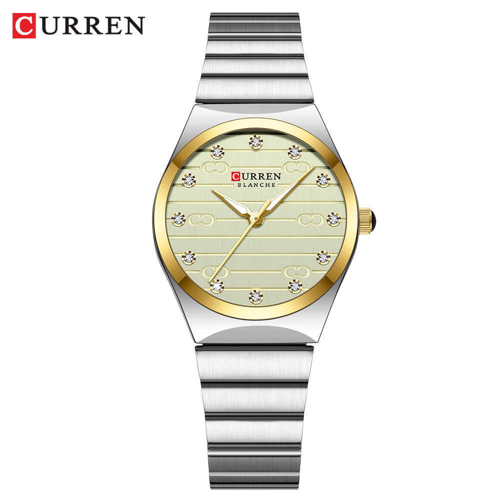 Curren/Curren 9110 สุภาพสตรีนาฬิกาแฟชั่นผู้หญิงนาฬิกา Casual สายเหล็กนาฬิกาการค้าต่างประเทศ