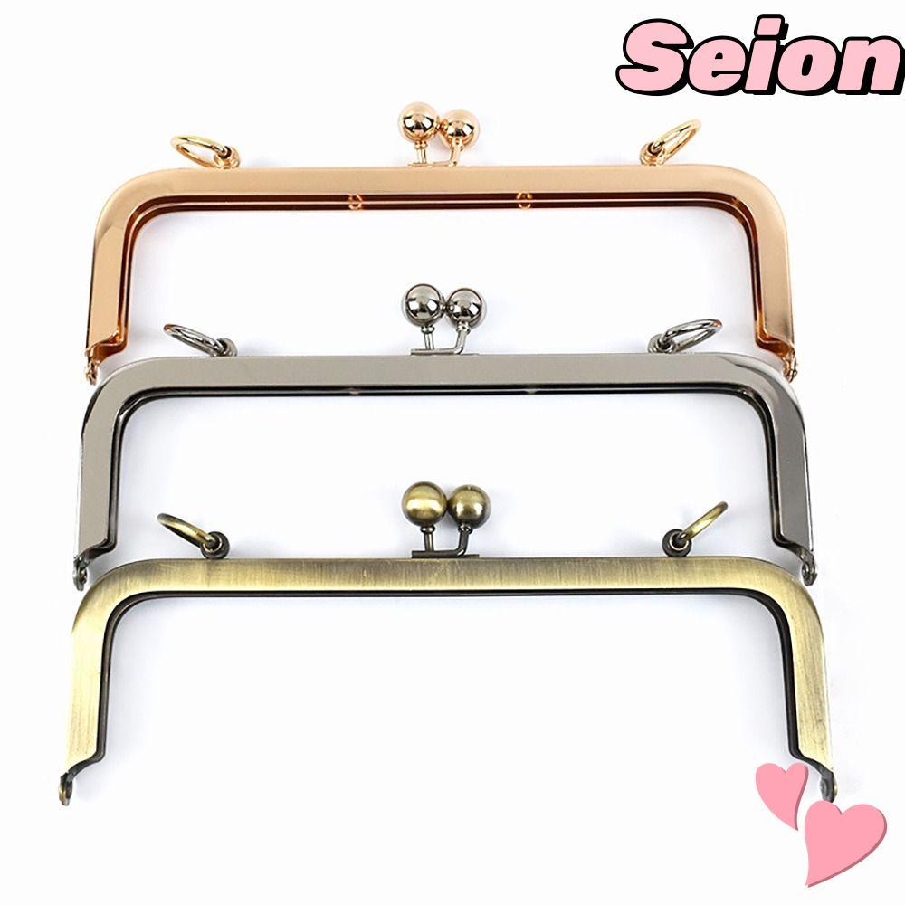 SEION Purse Frame Kiss Clasp, Vintage Metal Purse Clasp Frame, Mini Bag Hardware Bag Frame Buckle DI