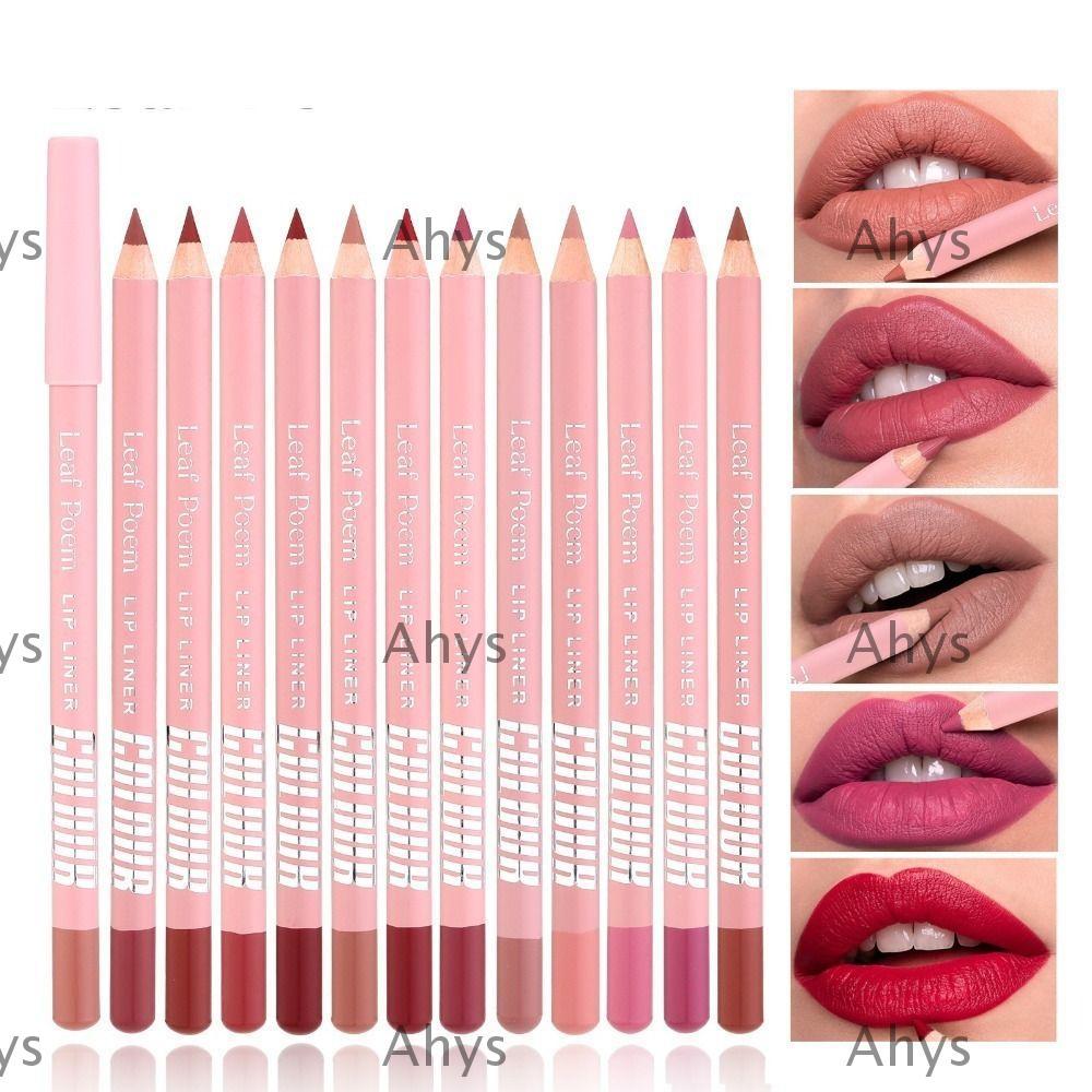 AHYS ลิปสติกดินสอ, Moisturising Waterproof Matte Lipliner Pencil, Plumping Long Lasting Lipliner Pen
