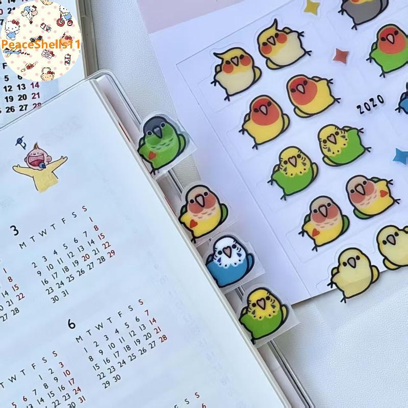 PeaceShells 10 คู่สไตล์และสร้างสรรค์ Parrot Index Stiers, ที่คั่นหนังสือตกแต่งสําหรับองค์กรและเครื่อ