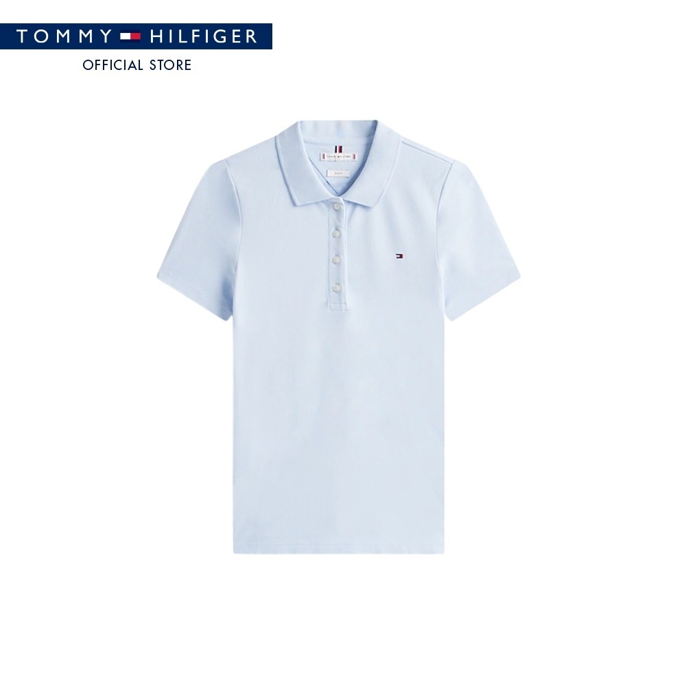 [ลดเพิ่ม 10% โค้ด 10MALL27] Tommy Hilfiger เสื้อโปโล ผู้หญิง รุ่น WW0WW43225 C1O - สีน้ำเงิน ทรง Sli
