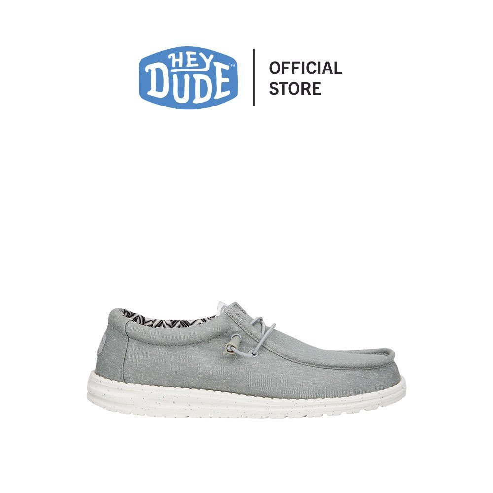 HEYDUDE รองเท้าลำลองผู้ชาย WALLY STRETCH CANVAS รุ่น 40700-007 - LIGHT GREY
