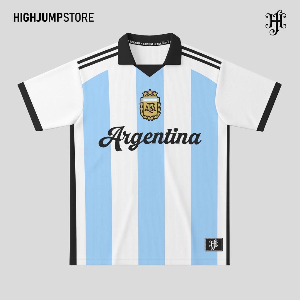 Argentina White Blue Classic Retro Vintage Casual Unisex Fullprint Fans Jersey