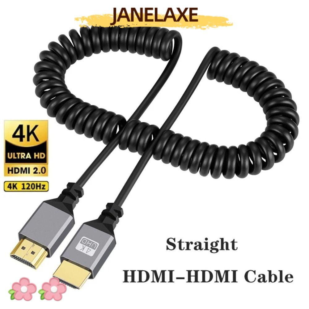 JANELAXE932JN Micro Mini HDMI TO HDMI Spiral Cable, Extension 0.5-2.4M HDMI-Compatible Spring Cable,