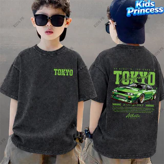 COD 2026 สินค้าใหม่ ทรงหลวม คอกลม เสื้อเด็ก kids Distressed T-shirt ผ้าฝ้าย เด็กชาย เสื้อผ้าเด็ก t-shirt S277
