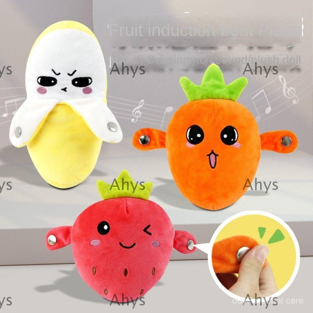 AHYS Sensing Beat Plush Toys, Pear Fruit Musical Dooll Fruit Sensing Beat Piano, Interactive Musical